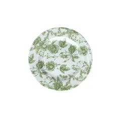 Тарелка «В.Виена Роузес» для хлеба фарфор D=16см белый,зелен.