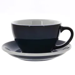 Кофейная пара «Эгг» фарфор 300мл D=110/155,H=65,L=135мм тем.син.