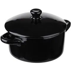 Baking pot with lid “Kunstwerk”  porcelain  425 ml  D=16.5 cm  black