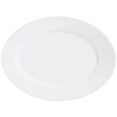 Dish “Trianon” oval glass ,H=2,L=35,B=26cm white