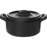 Кастрюля для запекания «Бель Кузин» с крышкой фарфор 80мл ,H=60,L=100,B=65мм черный