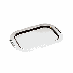 Rectangular tray “Fineness” with handles  stainless steel , L=60, B=42cm  silver.