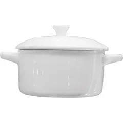 Baking pot with lid “Kunstwerk”  porcelain  425 ml  D=16.5 cm  white