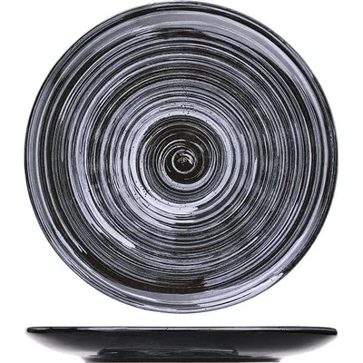 Тарелка «Маренго» мелкая керамика D=22,H=2см черный,серый, Диаметр (мм): 220