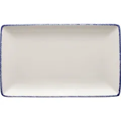 Dish "Blue Dapple" rectangular  porcelain , L=26, B=16.8 cm  white, blue