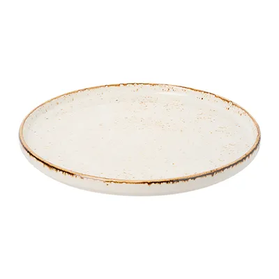 Тарелка «Крафт Вайт» с бортом фарфор D=254,H=13мм белый,коричнев., изображение 2