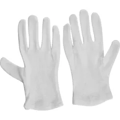 Gloves size (M) 12 pairs cotton ,H=3,L=24,B=11cm white