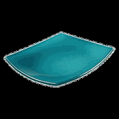 Serving dish “Tone”  glass , L=20, B=20cm  turquoise.