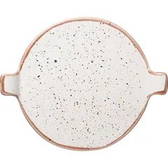 Блюдо «Пунто Бьянка» с ручками фарфор D=25см белый,черный