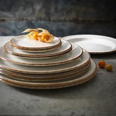 Тарелка «Браун Дэппл» мелкая фарфор D=28,H=2см белый,коричнев., изображение 2