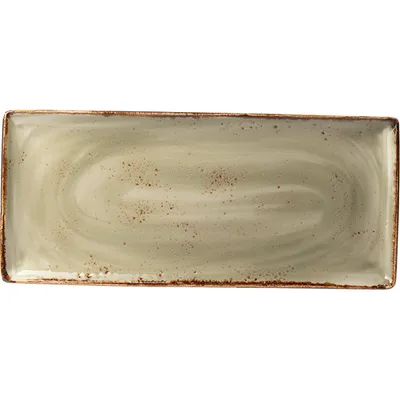 Блюдо «Краф Грин» прямоугольное фарфор ,H=23,L=370,B=160мм зелен.