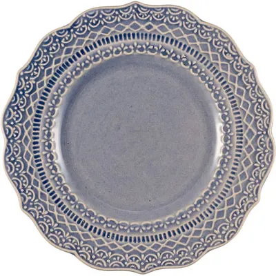 Тарелка «Скалистос» пирожковая керамика D=15,H=2см голуб.