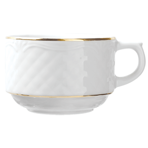 Чашка чайная «Афродита» фарфор 190мл D=80,H=55мм белый,золотой, Цвет второй: Золотой