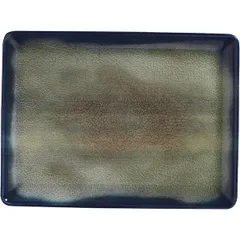 Plate “Nanocream Dark Blue” rectangular  porcelain , H=22, L=230, B=170mm  dark blue, green.