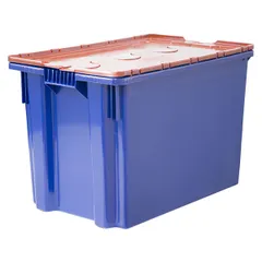 Food box with lid  polyethylene  75 l , H=41.5, L=60, B=40 cm  blue, orange.