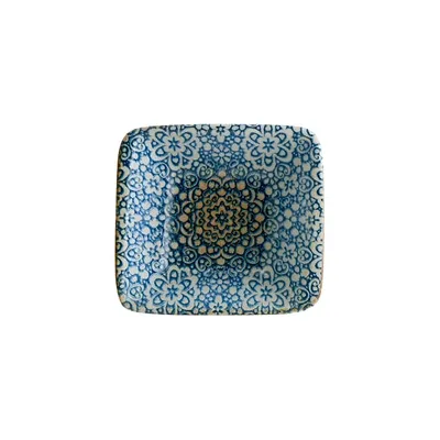 Соусник «Альхамбра» квадратный фарфор 80мл ,H=28,L=80,B=85мм белый,синий, изображение 2