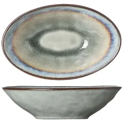 Salad bowl oval  ceramics , H=4, L=14, B=9cm  turquoise, green.