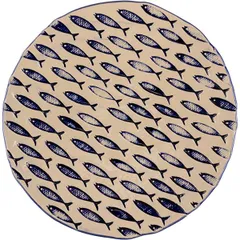 Plate “Thalassios” small ceramics D=290,H=35mm beige,blue