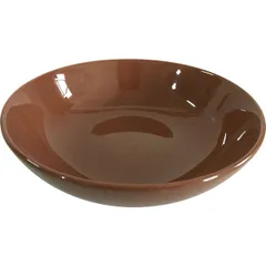 Deep plate  ceramics  D=18cm  brown.