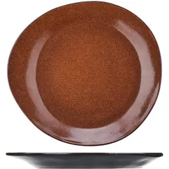 Plate “Milky Way terracotta”  porcelain , L=28, B=25.5 cm  terracotta, black