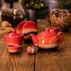 Салфетница «Агат» фарфор ,H=85,L=120,B=40мм красный, изображение 3