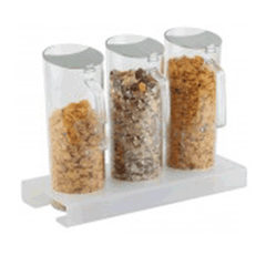 Set of containers for muesli[3pcs] plastic 1.5l ,H=29,L=38,B=17cm