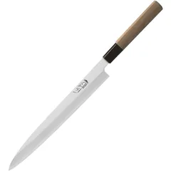 Yanagiba knife for sushi, sashimi  steel, beech , L=420/275, B=35mm  metal, wood.