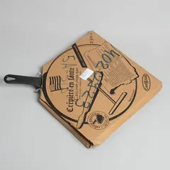 Сковорода для блинов с лопаткой и шпателем уцененная чугун,дерево D=300,H=45,L=430мм черный,бежев., изображение 2