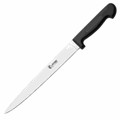 Knife for thin slicing  stainless steel, polyprop. , L=25cm  black, metallic.