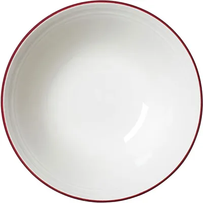 Салатник «Бид Марун Бэнд» фарфор D=16,5см белый,бордо