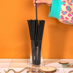 Трубочки «EcoPack»[400шт] кук. крах. D=6,H=240мм черный, изображение 4