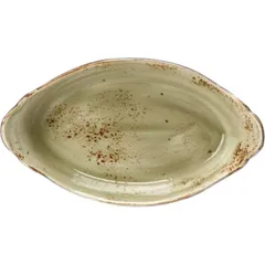 Oval baking dish “Kraft Green”  porcelain ,H=65,L=340,B=190mm green.