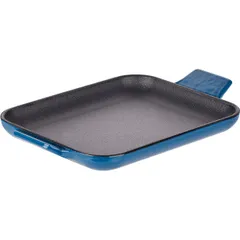 Frying pan rectangular  cast iron , H=2, L=16, B=13cm  blue, black