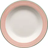 Deep plate “Rio Pink”  porcelain  D=21.5 cm  white, pink.