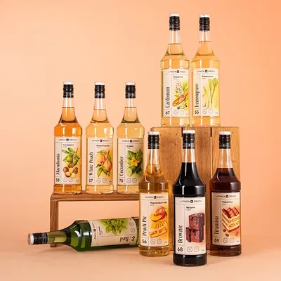 Сироп «Макадамия» Pinch&Drop стекло 1л D=85,H=330мм, Состояние товара: Новый, Вкус: Макадамия, Материал: Стекло, Объем по данным поставщика (мл): 1000, изображение 2