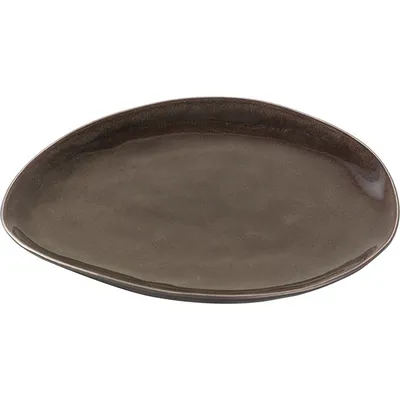 Тарелка «Пьюр» овальная керамика ,L=20,B=17см серый, Цвет: Серый, Длина (мм): 200, Ширина (мм): 170, изображение 2
