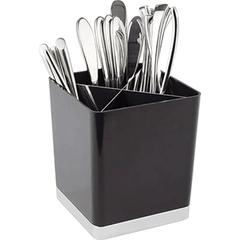 Universal box (4 compartments) zinc  stainless steel, plastic , H=16, L=14, B=14cm  black