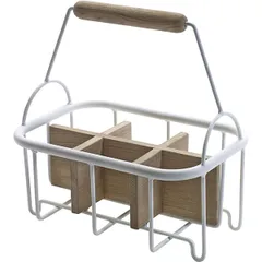 Подставка для бутылок «Корзина» переносная (на 6 шт) металл,дерево ,H=36,L=34см