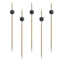 Skewers for canapés “Black pearl”[250pcs] wood ,L=12.5cm black