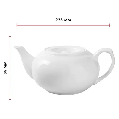 Чайник заварочный «Кунстверк» фарфор 0,9л D=100/72,H=85,L=225мм белый, Цвет: Белый, Объем по данным поставщика (мл): 900, изображение 6