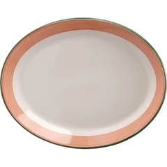 Dish “Rio Pink” oval  porcelain ,H=23,L=255,B=200mm white,pink.