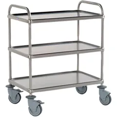 Serving trolley, 3 tiers  stainless steel , H=96, L=84, B=55cm  silver.