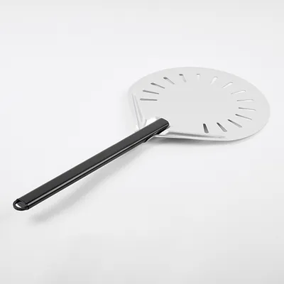Лопата для пиццы поворотная перфорированная алюмин. D=30,L=70см металлич.,черный, изображение 2