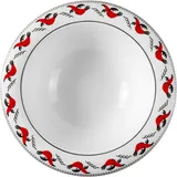 Deep plate “Mezen” Estet Geese  porcelain  D=22, H=6cm  white, red