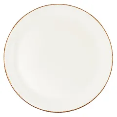 Plate “Brown Dapple” small  porcelain  D=30, H=2cm  white, brown.