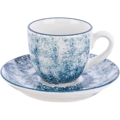 Чашка кофейная «Аида» для эспрессо с декором  фарфор 80мл белый,синий, Цвет: Белый, изображение 3