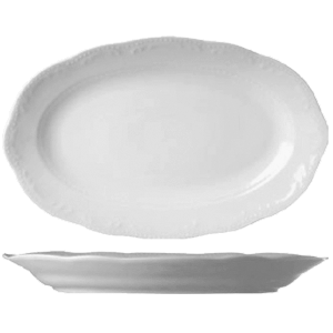 Блюдо «В.Виена» овальное фарфор ,H=4,L=40,B=26см белый, Длина (мм): 400, Ширина (мм): 260