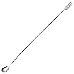 Bar spoon with fork  stainless steel , L=500, B=25mm  silver.