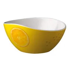 Salad bowl plastic D=150,H=75mm yellow, white