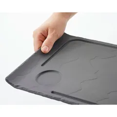 Блюдо для подачи «Базальт» керамика ,H=20,L=395,B=240мм черный, изображение 3